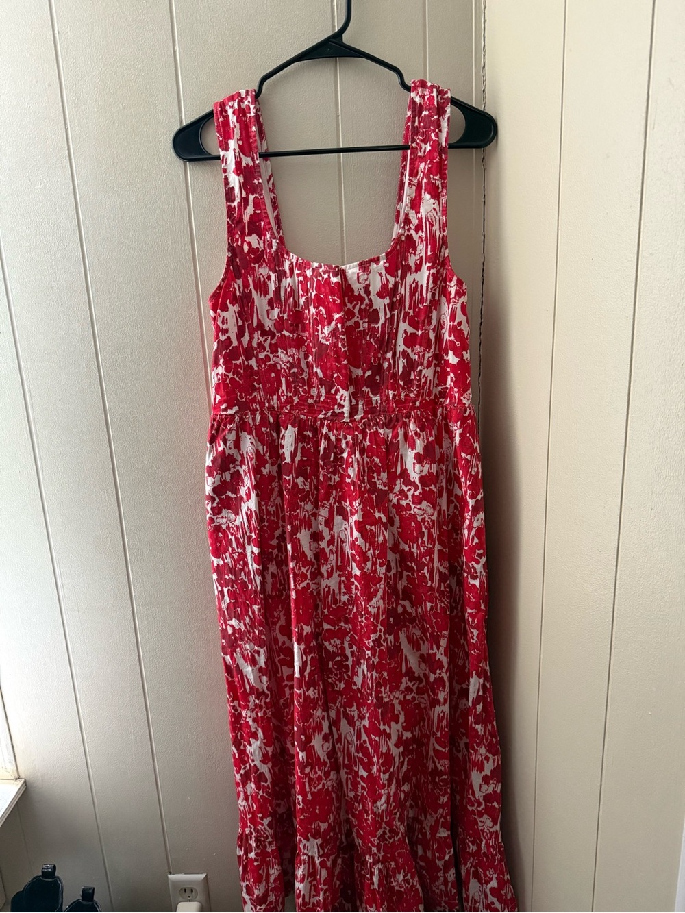 Anthropologie Red and White Printed Dress